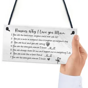 Reasons Why I Love Mum Birthday Christmas Gift Hanging Plaque Mum Gift From Daughter Son