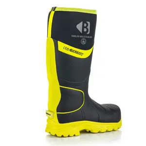 BBZ8000 Buckbootz S5 Black/Yellow 360 High Visibility Neoprene/Rubber Safety Wellington Boot with Ankle Protection, Size 03