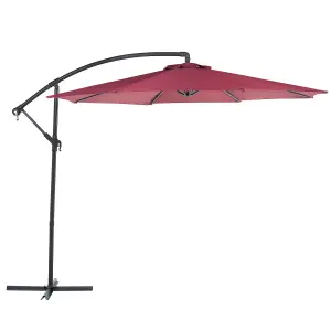 Cantilever Garden Parasol 3 m Burgundy RAVENNA