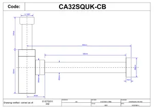 McAlpine CA32SQUK-CB Chrome Plated Brass Basin Kit with Square Bottle Trap