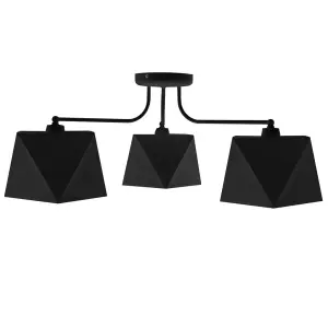 Luminosa Adamant Multi Arm Semi Flush Ceiling Light Black 75cm