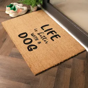 Life Is Better With A Dog Doormat (90 x 60cm)