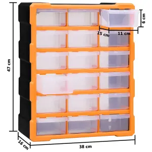 Berkfield Multi-drawer Organiser with 18 Middle Drawers 38x16x47 cm