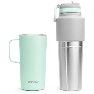 Insulated Stainless Steel Twin Pack Water Bottle Mint 591ml/ 887ml