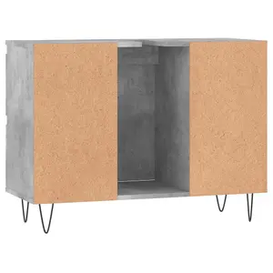 Berkfield Bathroom Cabinet Concrete Grey 80x33x60 cm Engineered Wood