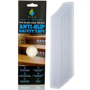 Anti Slip Tape Pre Cut Treads in Clear 12" x 2 " 8x Pack