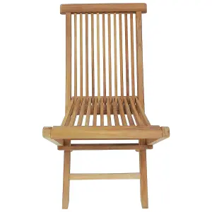 Charles Bentley Pair of Solid Wooden Teak Outdoor Folding Garden Patio Chairs