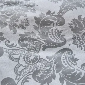 Catherine Lansfield Bedding Damask Jacquard Duvet Cover Set with Pillowcase Silver Grey