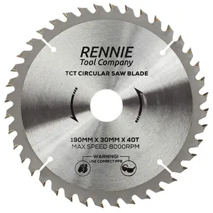 190mm x 40T TCT Circular Wood Saw Blade. Fits Bosch Makita Ryobi Dewalt Circular Saws Etc