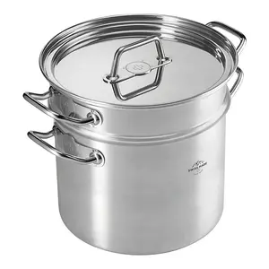 Kuhn Rikon Montreux Swiss Made Brushed Stainless Steel Induction Safe Casserole Pot, 22cm/6.5L