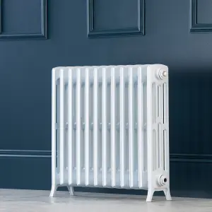 Arroll Edwardian Cast aluminium White 12 Column Radiator, (W)728mm x (H)650mm