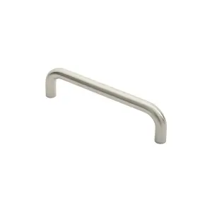 Round D Bar Pull Handle 244 x 19mm 225mm Fixing Centres Satin Stainless Steel