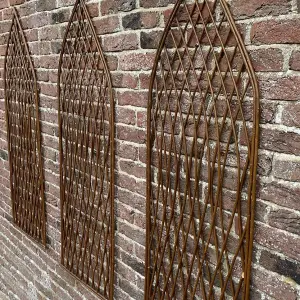 Set of 3 Willow Lattice Trellis With Gothic Top (120cm x 45cm)