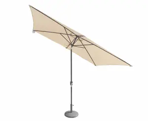 Ivory 2.4x3m Crank and Tilt Parasol - Grey Pole (38mm Pole, 8 Ribs)