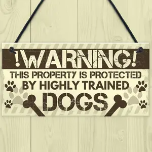 Red Ocean Beware Of The Dog Gate Sign Do Not Enter Dog Plaque Dog Sign Funny Home Decor