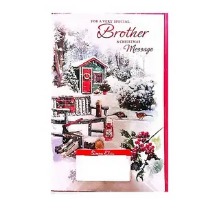 Simon Elvin For A Very Special Brother Christmas Card (Pack of 6) Red/White (One Size)