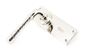 From The Anvil Polished Nickel Hammered Newbury Lever Lock Set