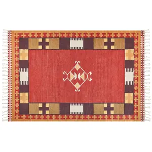 Cotton Kilim Area Rug 200 x 300 cm Multicolour PARAKAR