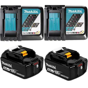 Makita BL1850 18v 2x LXT 5.0ah Lithium Batteries + DC18RC Dual Pack Fast Charger