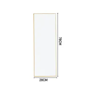 Heulyn Rectangle Metal Mirror Gold / 78cm x 28cm