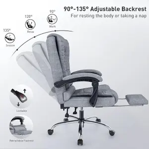 Executive Office Chair with Footrest,Computer Chair with Tilt Function for Home Office Working