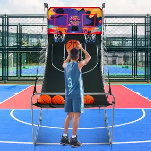 Costway Electronic Basketball Arcade Game Foldable Basketball Game 2 Player Shot 8 Modes