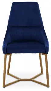 Interiors by Premier Midnight Velvet Dining Chair, Occasional Arm Chair for Lounge, Living Room , Sturdy Base with soft cushioning