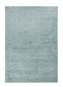 Duck Egg Plain Modern Shaggy Luxurious Easy to Clean Rug for Living Room and Bedroom-160cm X 230cm