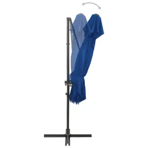 Berkfield Cantilever Umbrella with Double Top Azure Blue 250x250 cm