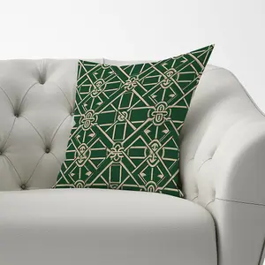 Green Lattice Design Cushions 33cm x 48cm