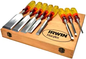 Irwin Chisel Set Marples 8PC Splitproof M373 Wood 6-50mm Boxed NEW