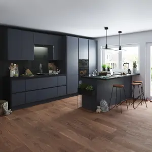 GoodHome Stevia Matt blue Slab Highline Cabinet door (W)150mm (H)715mm (T)18mm