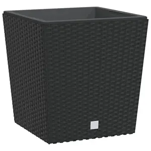 Berkfield Planter with Removable Inner Anthracite 21 / 32 L PP Rattan