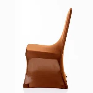 Polyester Spandex Chair Covers for Wedding Decoration - Chocolate, Pack of 10