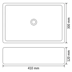 Berkfield Basin Ceramic White 41x30x12 cm