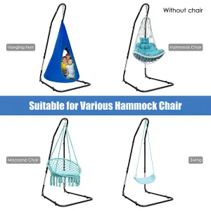 Costway Large Heavy Duty C-stand Hanging Swing Egg Chair Hammock Frame Adjustable Height