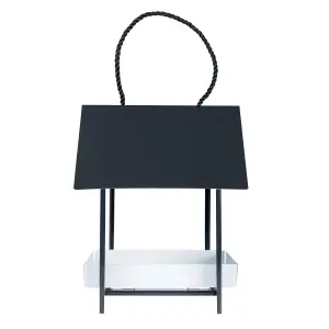 Homescapes Hanging Black Metal Bird Table with Chain