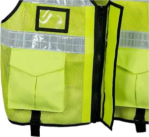 RAC3 High Visibility Security Vest - Multi-Pocket, Body Camera Mount, Breathable Mesh - Fits Up to 5XL ( Yellow )