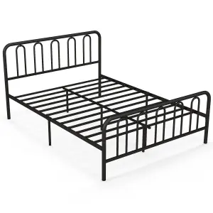 Costway King Size Metal Bed Frame w/ Headboard Platform Bed w/ Metal Slats Support