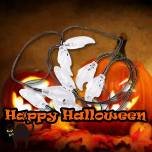 Halloween Ghost Lights LED Set of 8 Trick or Treat Party Set of 8 White Ghost