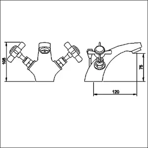 Traditional Crosshead Mono Basin Tap & Pop Up Waste - Chrome