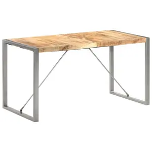 Cheyenne Dining Table Solid Wood Natural / Grey / H75 x L140 x W70cm