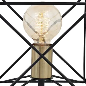 Lighting123 Geosphere Table Lamp Light Fixture Metal Cage for Reading Light for Bedroom, Living Room