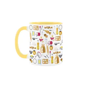 Baker Mug - Humourous Trades Funny Novelty Gift - Tea/Coffee Hot Drinks Yellow Ceramic Cup Present for Bakers/Bakery Workers