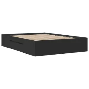 Berkfield Bed Frame without Mattress Black 140x190 cm Engineered Wood