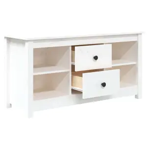 Berkfield TV Cabinet White 103x36.5x52 cm Solid Wood Pine