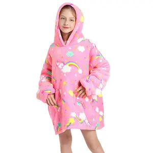 Rainbow Pony Oversized Kids Blanket Hoodie