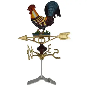 Cockerel Chicken Hen Weather Vane Vain Ridge Mount Gold House Roof CastIron