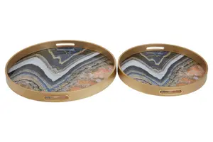 Interiors by Premier Celina Set Of Two Abstract Trays