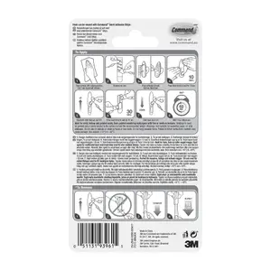 3M Command Forever classic Nickel effect Metal Small Hook (H)65mm (W)96mm